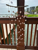 Pink scallop drift wood wind chime