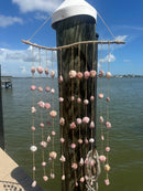 Pink Scallop Drift Wood Wind Chime