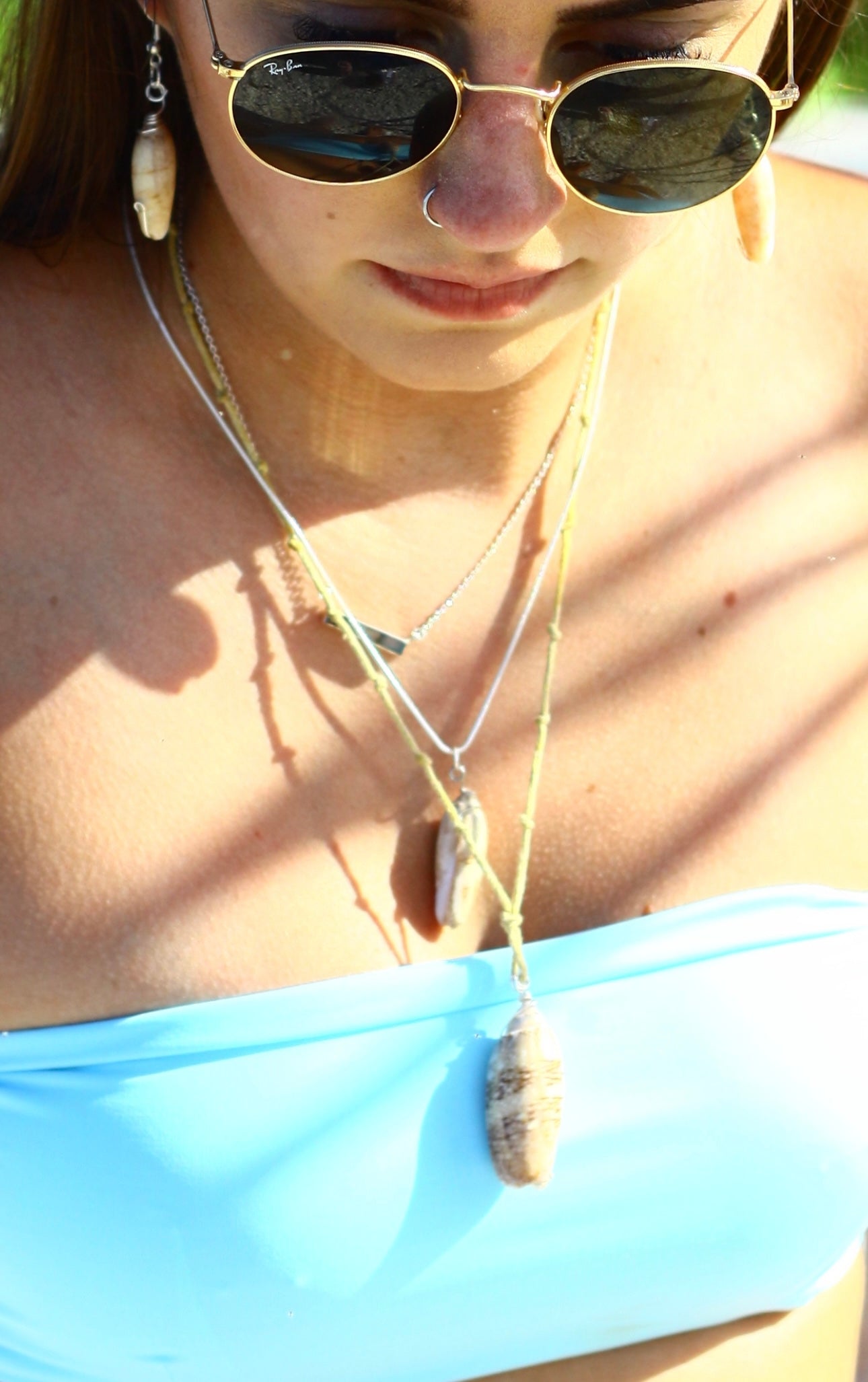 Olive shell rope necklace