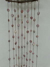 Pink scallop drift wood wind chime